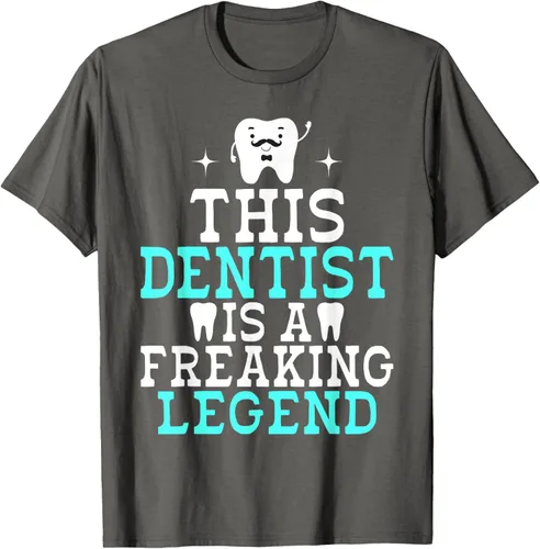 Vista 20 de Camiseta con texto en inglés «This Dentist is a freaking Legend Dentist», Negro