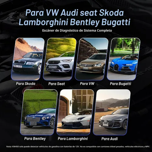 Vista 7 de KONNWEI Escáner OBD2 Compatible con VW Audi Skoda Seat, Herramienta de Diagnóstico de Sistema Completo OBD2 con Registro de Batería, Lector