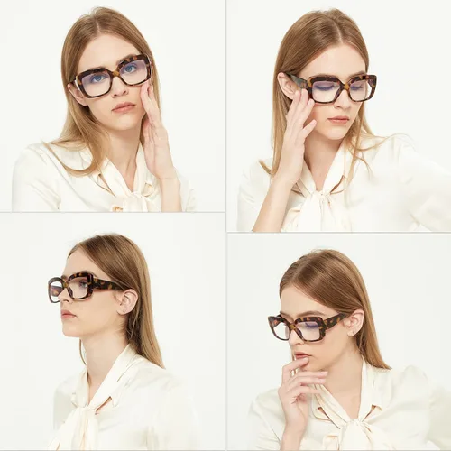 Vista 6 de Lentes de lectura de gran tamaño para mujer, con bloqueo de luz azul, para lectura de computadora, antifatiga ocular