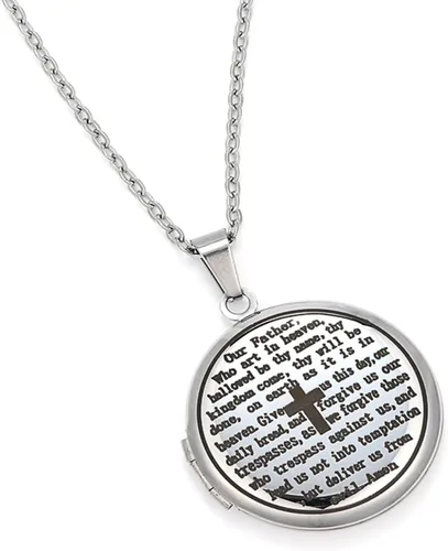Vista 8 de Medallón religioso de la Biblia, que puede contener imágenes, grabado en inglés, señores bíblicos, oración, oración, collar de cruz de oración