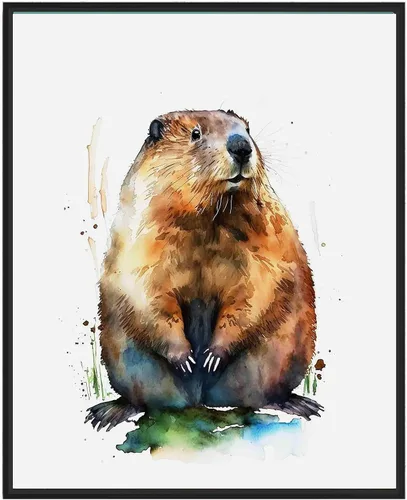 Vista 13 de WIldlife - Póster impreso de pez pescador, impresiones abstractas de animales de acuarela, obras de arte de naturaleza para sala de estar