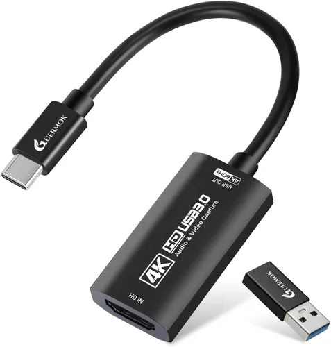Vista 10 de Guermok HDMI Capture Card, USB 3.0 HDMI to USBC Video Capture Card, 4K60FPS Plateado