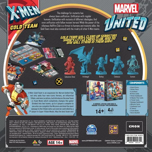 Vista 2 de CMON Marvel United X-Men Gold Team Expansion Juego de miniaturas de mesa Juego de estrategia Juego cooperativo para adultos y niños A partir