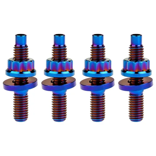 Vista 10 de Tornillo de titanio M8 M10x45 54 55 2.559 in paso 1.25 Kit de pernos de escape automotriz Kit tornillos, tuercas y arandelas Kit de 4 piezas