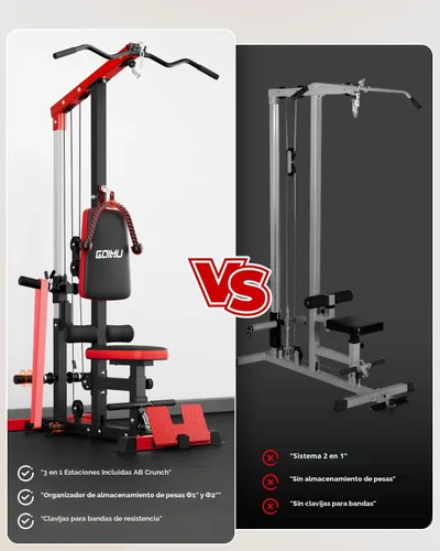 Vista 8 de LS01 Máquina de tracción LAT, máquina de cable para remo LAT con abdominales, torre LAT con accesorios de remo con cable, estaciones de polea 3 en 1