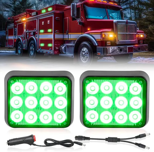 Vista 22 de Nilight Luces estroboscópicas magnéticas inalámbricas, 2 unidades, 12 luces LED ámbar de advertencia de emergencia, 18 patrones de destello