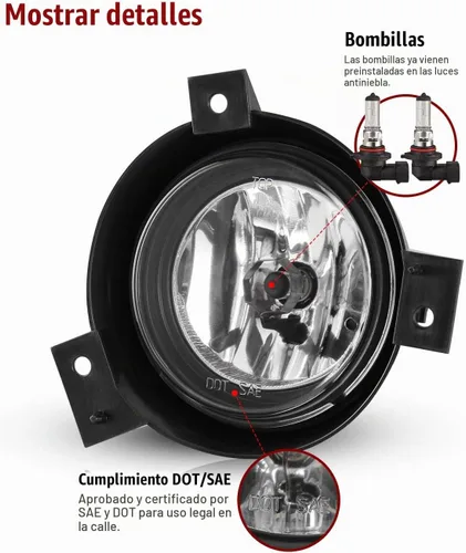 Vista 4 de Faros antiniebla para Ford Ranger 2001-2003 Conjunto de luz antiniebla 2 unids Lente Transparente