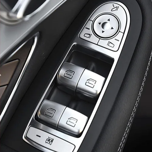 Vista 9 de x xotic tech Tapa de repuesto para interruptor maestro de elevalunas de automóvil, color plateado, compatible con Mercedes Benz C E S GLC Clase W205