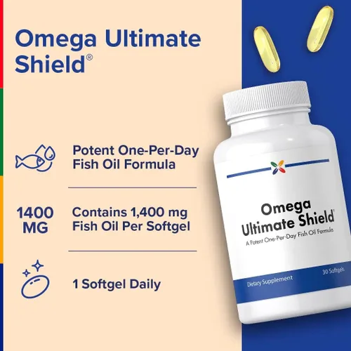 Vista 3 de Stop Aging Now - Suplemento de aceite de pescado Omega 3 - con EPA y DHA- 30 cápsulas blandas