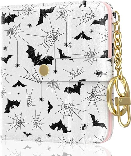 Vista 18 de Aiawoxc billetera para mujer, billeteras pequeñas RFID para mujer, cartera delgada y compacta para tarjetas de crédito, linda cartera de cuero