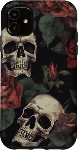 Vista 8 de iPhone 16 Gothic Skull and Roses - Accessorize in Style! Case