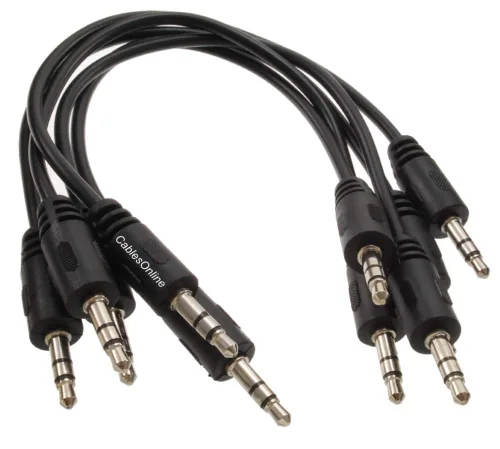Vista 2 de CABLESONLINE ATLANTIC COMPUTERTECH CablesOnline AV-100-5 - Paquete de 5 cables de audio estéreo TRS macho a macho moldeados de 6 pulgadas (0.138 in)