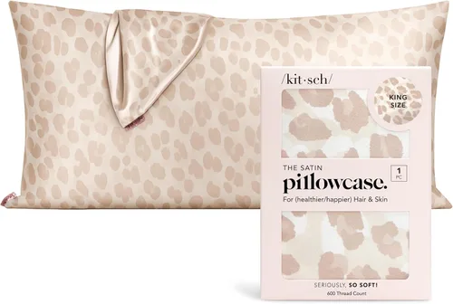 Vista 29 de Kitsch Funda de almohada de satén con cremallera, tamaño estándar, Aura