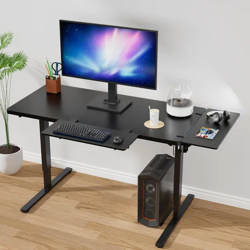 Vista 7 de Suptek DSF3LB - Extensor de escritorio de 9.5 x 23.6 pulgadas, soporte de muñeca, plataforma plegable para bandeja de teclado, adecuado para Negro