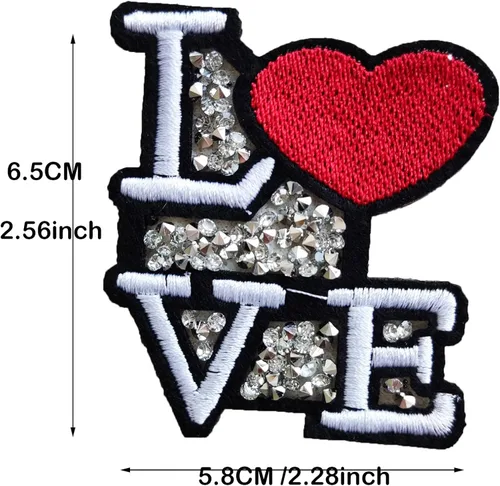 Vista 2 de 2 piezas de parches para planchar con diamantes de imitación para ropa, chaqueta, bolsos, mochilas