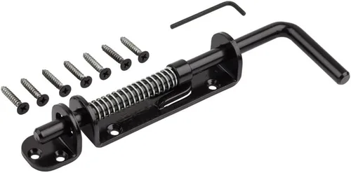 Vista 4 de National Hardware N109-214 V1142 Perno deslizante de servicio pesado con resorte, sin tamaño, negro