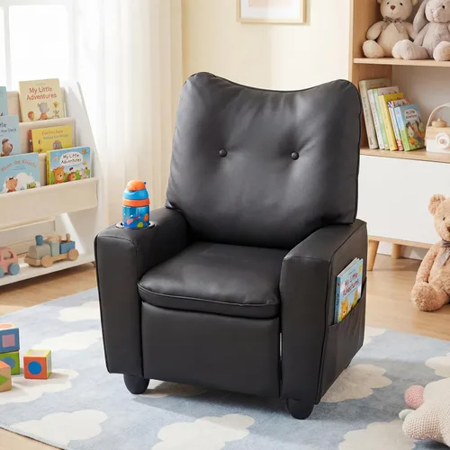Vista 6 de Costzon Silla reclinable para niños con soporte para tazas, 2 bolsillos de Negro