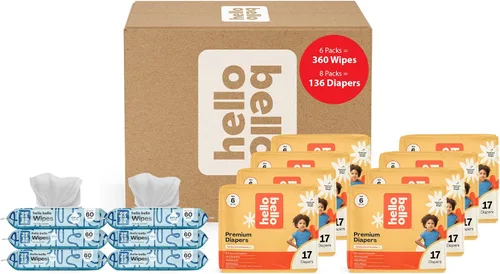 Vista 28 de Hello Bello Premium Pañales para bebé talla 6 68 unidades de pañales desechables, extra absorbentes, hipoalergénicos y ecológicos con ajuste