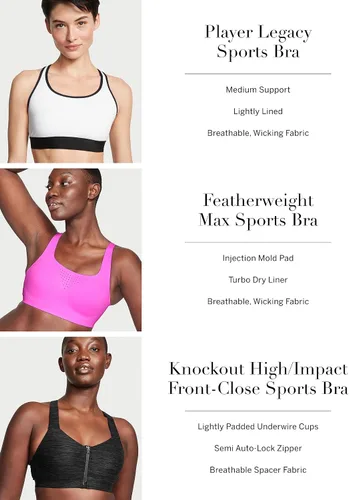 Vista 5 de Victoria's Secret Brasier deportivo de jugador, soporte mediano, sujetadores deportivos de espalda cruzada para mujer (XS-XXL)