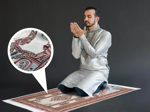 Vista 2 de Tapete de oración islámica de diseño elegante, ideal para regalos de Ramadán y seres queridos