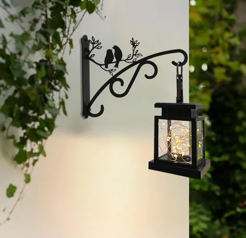 Vista 4 de Soportes resistentes para plantas colgantes al aire libre, colgadores de plantas con ganchos de acero sólido montados en la pared para interiores