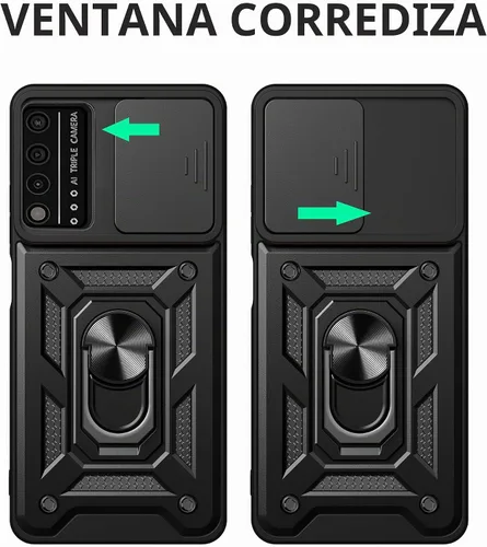 Vista 3 de Funda para T-Mobile REVVL V Plus 5G con [2 unidades] Protector de pantalla de vidrio templado, para TCL T-Mobile Revvl V+ 5G [grado militar] Negro