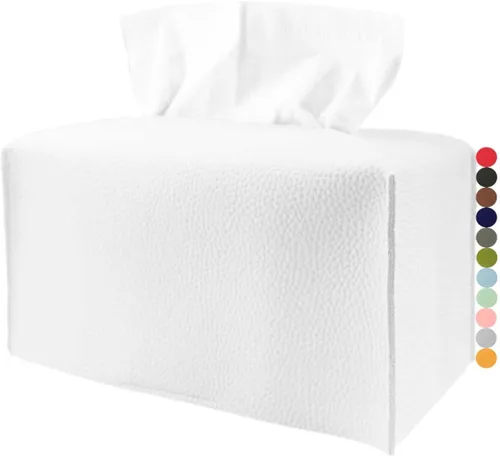 Vista 22 de Cubierta de Caja de Paños Grande Rectangular – Soporte de Caja de Paños Rectangular de Tamaño Plus con Cinturón Inferior [JESMINI, Negro] Soporte