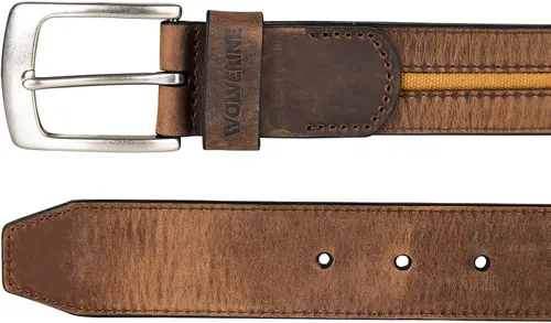 Vista 2 de Wolverine Men's Reversible Full Grain Leather Belt Heavy Duty Workwear Casual Durable Metal Buckle