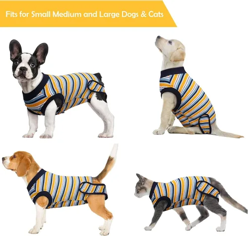Vista 5 de Kuoser Traje de recuperación para perros y gatos después de la cirugía, camisa profesional de recuperación de mascotas, vendajes para heridas