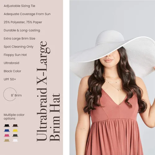 Vista 40 de San Diego Hat Company Ultrabraid Sombrero con ala extra grande, para mujer.