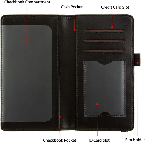 Vista 3 de Funda para chequera personal, cartera de chequera con bloqueo RFID y ranura para tarjeta de crédito, Hibisco floreciente., Lindo