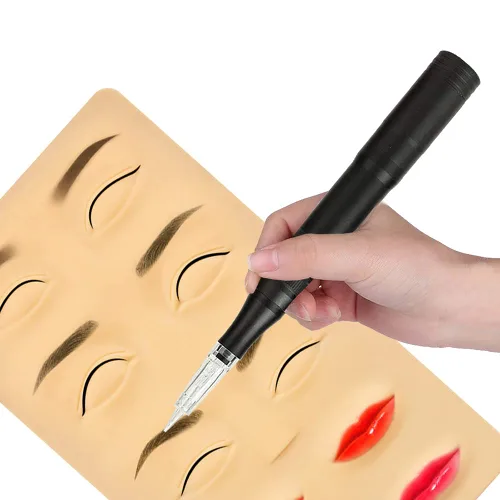 Vista 6 de Maquillaje Permanente Rotary Tattoo Machine Máquina de Pluma de Cejas con 10PCS Agujas para Cejas, Labios, Delineadores de Ojos B950b (negro)