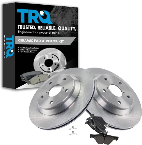 Vista 141 de TRQ Juego de pastillas de freno y rotor de cerámica trasera compatible con Honda Accord V6 1998-02 3.0L con frenos de disco traseros 02-06 Acura RSX