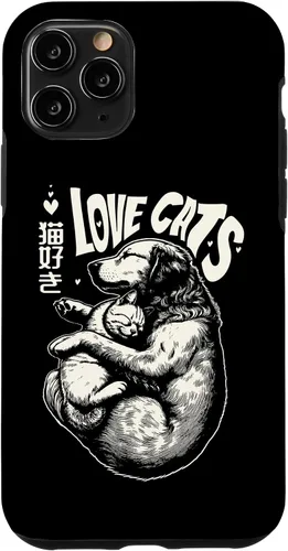 Vista 29 de Golden Retriever Dog Loves Cats Cuddle Art Case for iPhone 16