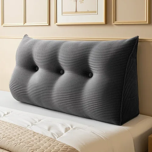 Vista 24 de WOWMAX - Almohada triangular para lectura; almohada grande para cabecera y respaldo; almohada en forma de cuña para soporte y posicionamiento