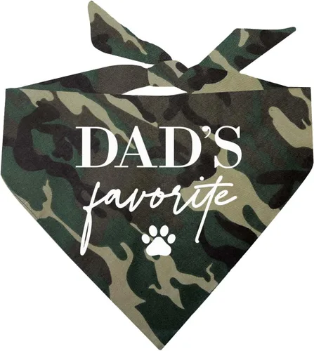 Vista 4 de Bandana para perro para el día del padre favorita de papá (757 negro, XS)