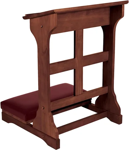 Vista 3 de CB Church Supply - Rodillera acolchada plegable de arce macizo con cruz, Madera - Arce