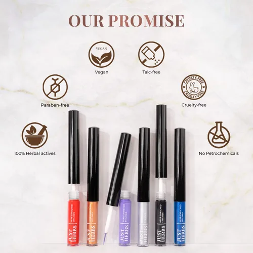 Vista 7 de Just Herbs Delineador de ojos impermeable y a prueba de manchas, delineadores de ojos de larga duración 0.09 oz (negro oscuro)
