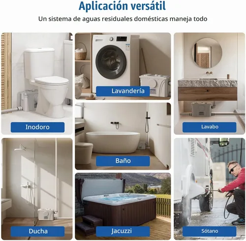 Vista 8 de CrestWave - Bomba maceradora de 900 W, diseño antiobstrucción de la bomba automática para fregadero