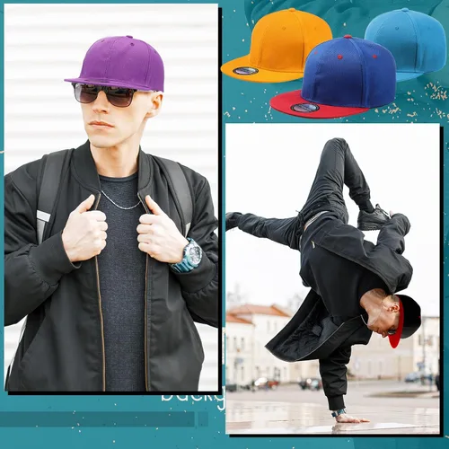 Vista 5 de Hicarer 30 gorras de béisbol para hombre, gorra plana a granel de ala plana