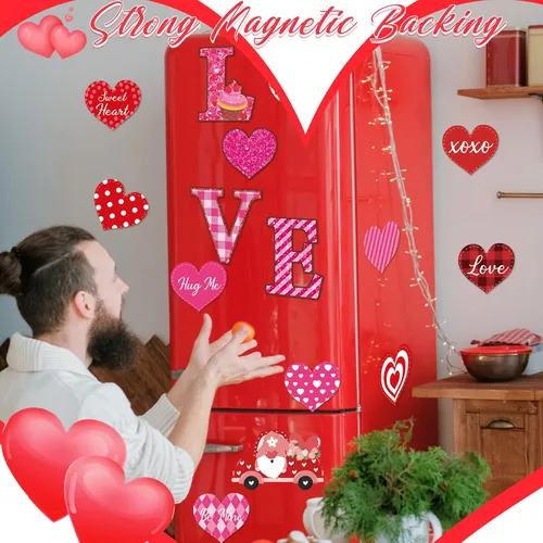 Vista 5 de Decoración de puerta de garaje para el día de San Valentín, calcomanías magnéticas para nevera, propuesta, decoración de puerta de crucero