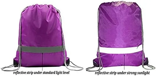 Vista 4 de BeeGreen Mochila con cordón a granel, bolsas de cuerda para viajes deportivos al gimnasio, saco de cincha DIY para mujeres y hombres, Púrpura