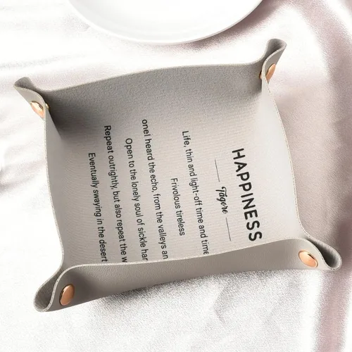 Vista 4 de Portabke - Bandeja de cuero para hombres y mujeres, organizador de mesita de noche, bandeja de maquillaje para baño, bandeja organizadora de joyas