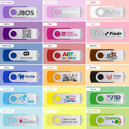 Vista 2 de Unidad flash USB personalizada de 128 MB, paquete de 50 unidades USB personalizadas, unidad USB personalizable, logotipo impreso, regalos