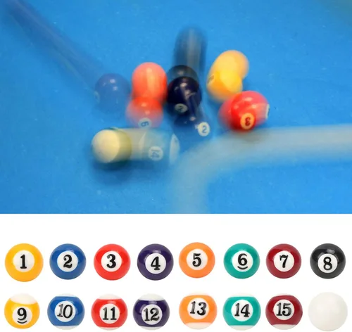 Vista 8 de 16 mini bolas de billar, bola pequeña de mesa de billar de 0.98 pulgadas para niños Bolas de billar de resina para niños para juegos de recreación