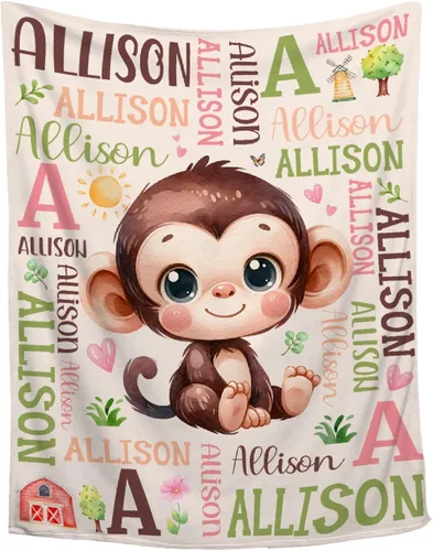 Vista 31 de Manta de conejo personalizada para niños y niñas, manta de bebé ultra suave, regalo personalizado, decoración de manta con nombre, 30 x 40 pulgadas