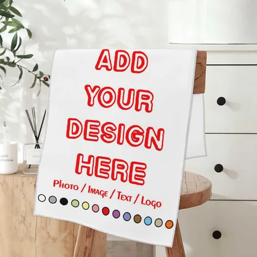 Vista 3 de HAOGEILI - Toallas de mano personalizadas con nombre y logotipo de imagen, alta absorción de agua, adecuadas para baño, tocador, viajes, camping