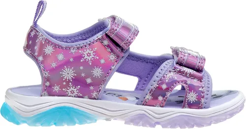 Vista 3 de Disney Zapatos para niñas - Minnie Mouse o Frozen - Sandalias deportivas con punta cerrada con luz (6T-12), AnnaElsa