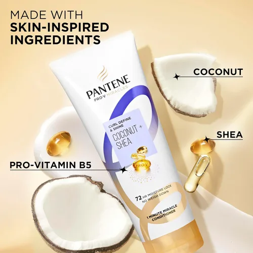 Vista 6 de Pantene Pro-V Miracles Curl Define & Shine Coconut + Shea 1 Minute Miracle Conditioner 10.9 FL OZ