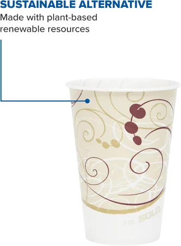 Vista 3 de SOLO R7N-J8000 Taza de papel encerado Symphany de 7 oz (caja de 2000), beige, 3.7